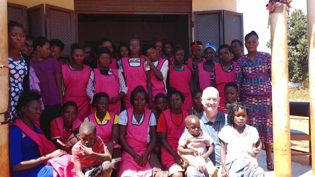 Mark with the girls at Volunteer Heart, 2019.