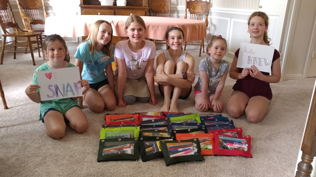 Kids Krew packed pouches, 2019.