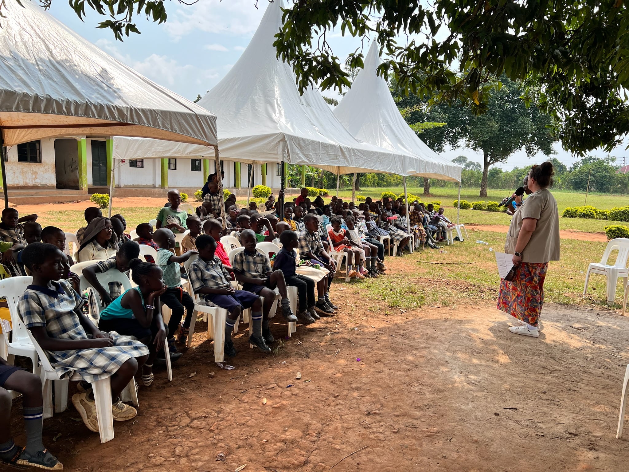 Teaching under tents at Grace, 2024.