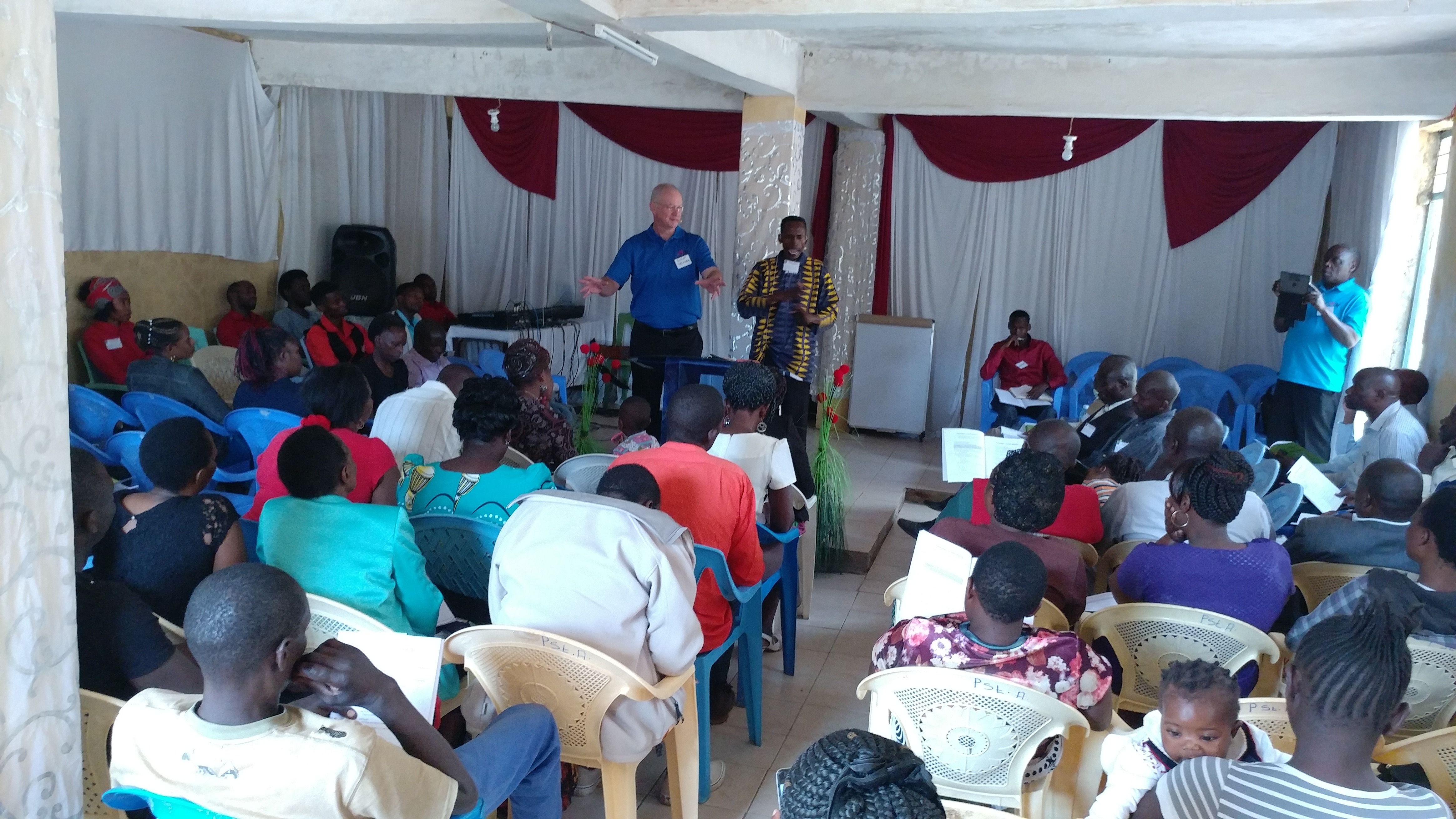 Mark teaching 1 John at Christian Restoration Church, Nairobi, July 2019.