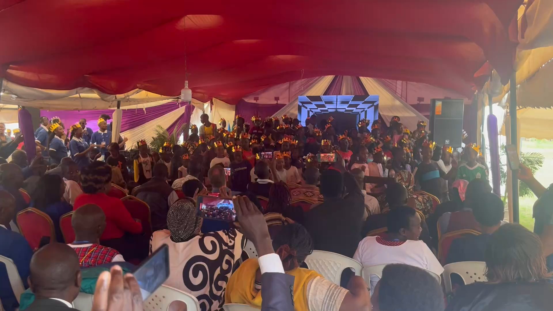 Children's Symposium under the tent in Kenya, April 2026.