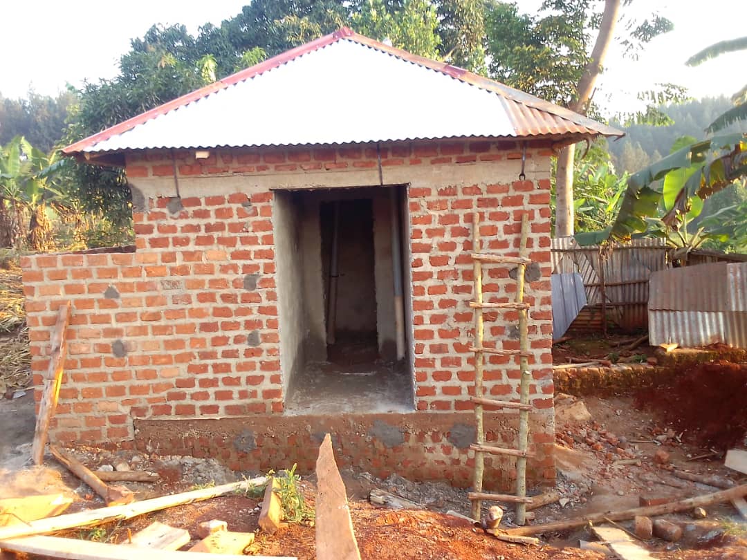 New brick toilet block at Seya Light with roof complete.