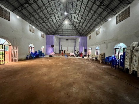 The finished Zion Community Center hall, 2025.